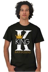 Melanin King Strong Black Man Educated BLM Womens or Mens Crewneck T Shirt Tee