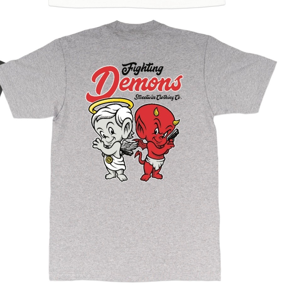 streetwise Inner Demons Graphic T-Shirt Black & Gray M-5XL gallery