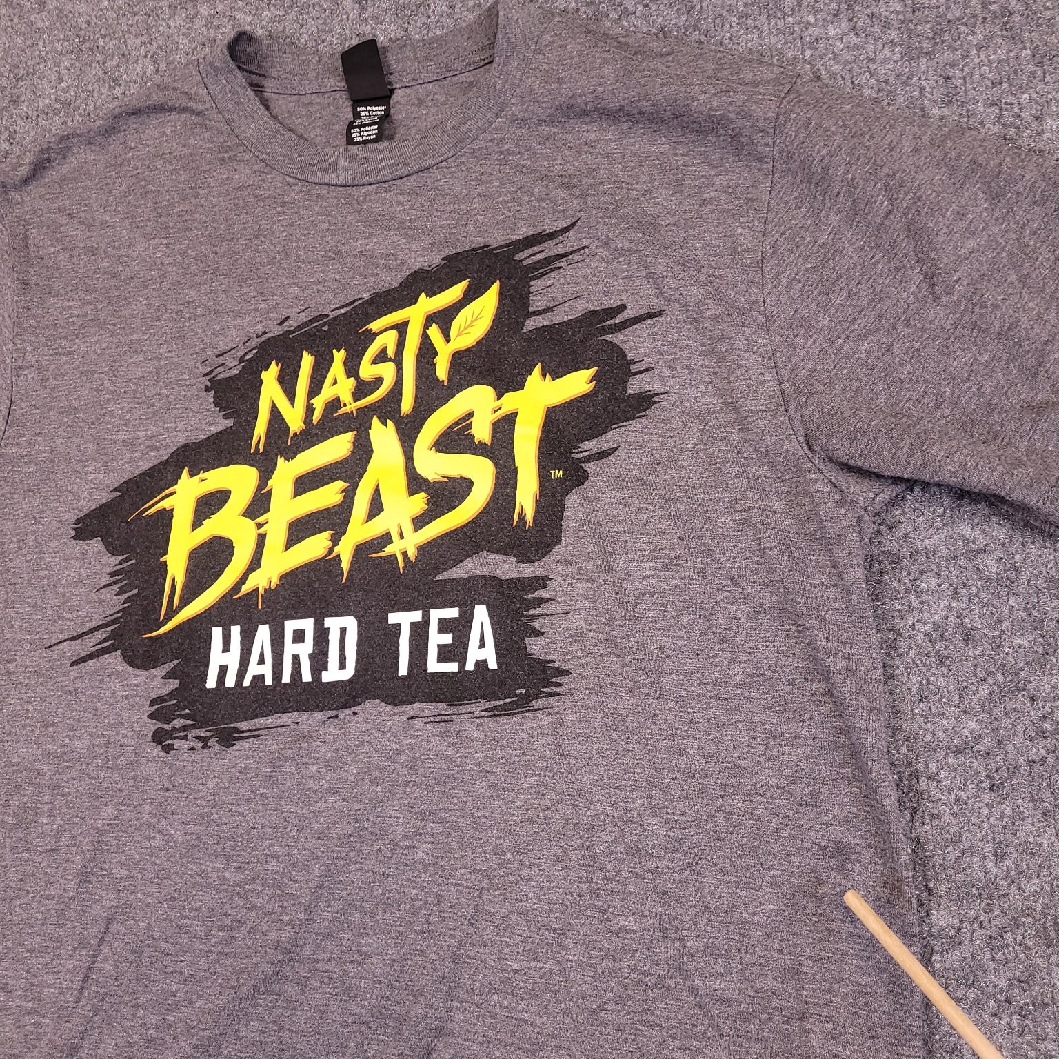 District T-Shirt Men's Heather Grey S Nasty Beast Hard Tea Tri-Blend Monster gallery
