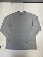 Shaka Wear Streetwear Solid Gray Long Sleeve Crew Neck T shirt Mens Size XL