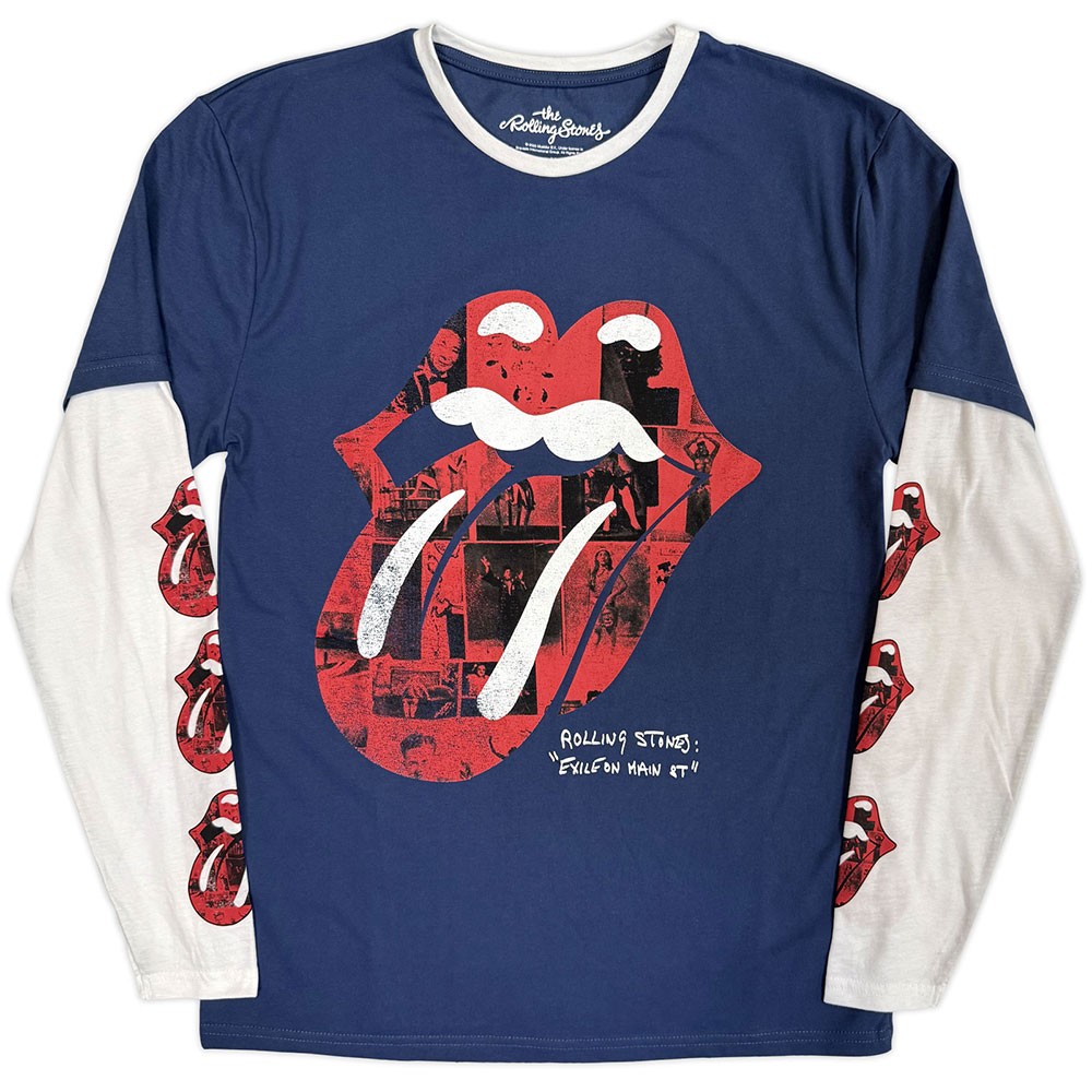 Longsleeve The Rolling Stones Collage Tongue Official T-Shirt Mens