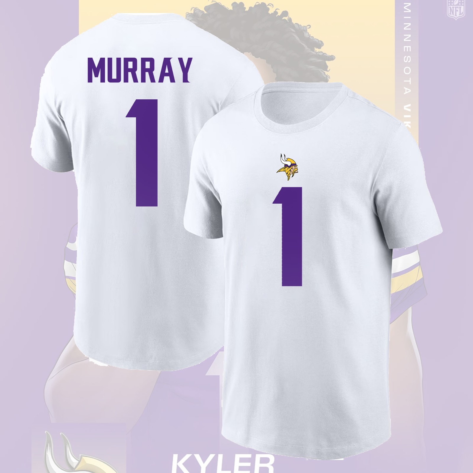 HOT SALE! Kyler Murray #1 Minnes0ta Vikings 2026 Name & Number Gift For Fans gallery