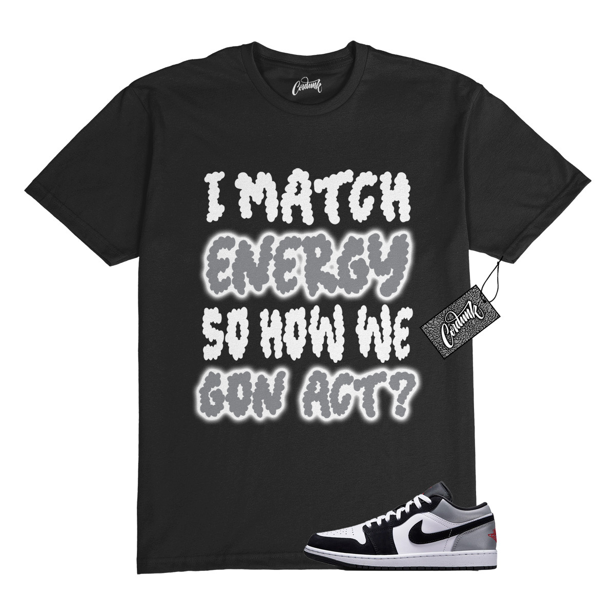 1 Black Matte Silver White Fire Red T Shirt Match MATCH gallery