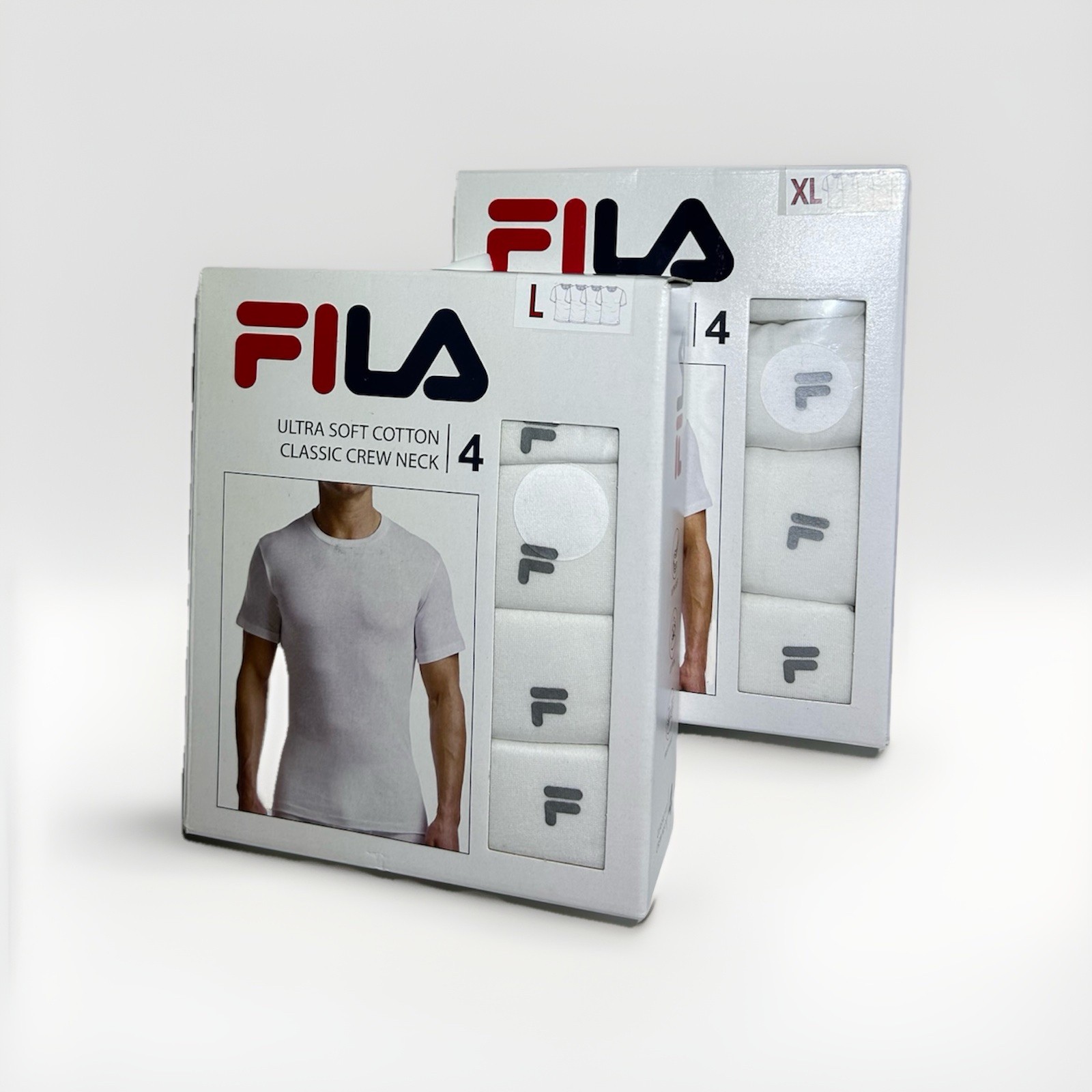 New FILA Men 4 Pack Cotton Crew Neck T-Shirts Ultra Soft Classic Tee Size M L XL gallery