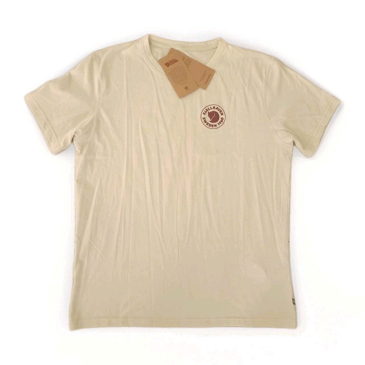 Fjallraven 1960 Logo Men's Size L T-Shirt Fox Sweden NEW Cream Beige Large gallery