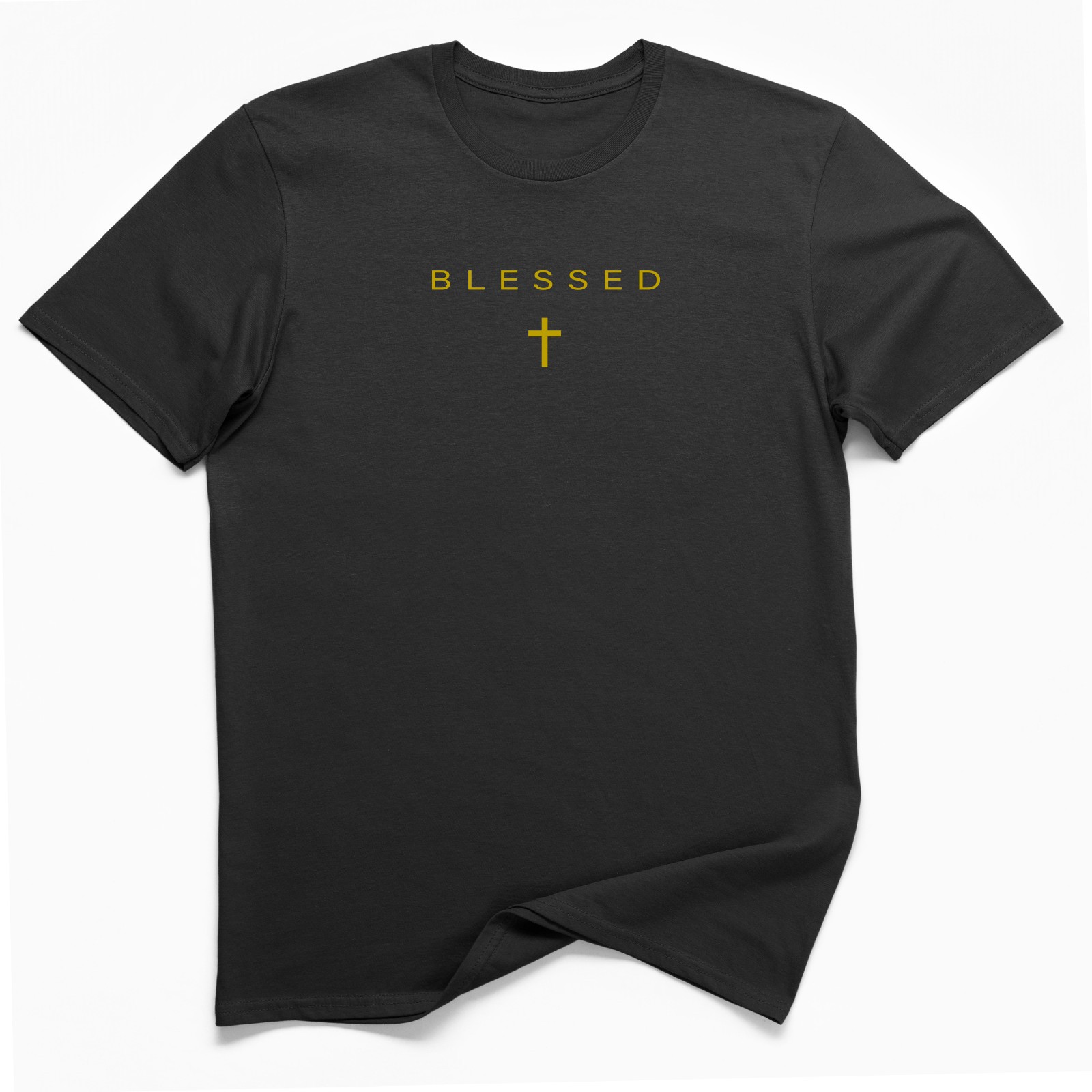 Blessed Christian T-Shirt Cross Minimalist Faith Tee Black Shirt gallery