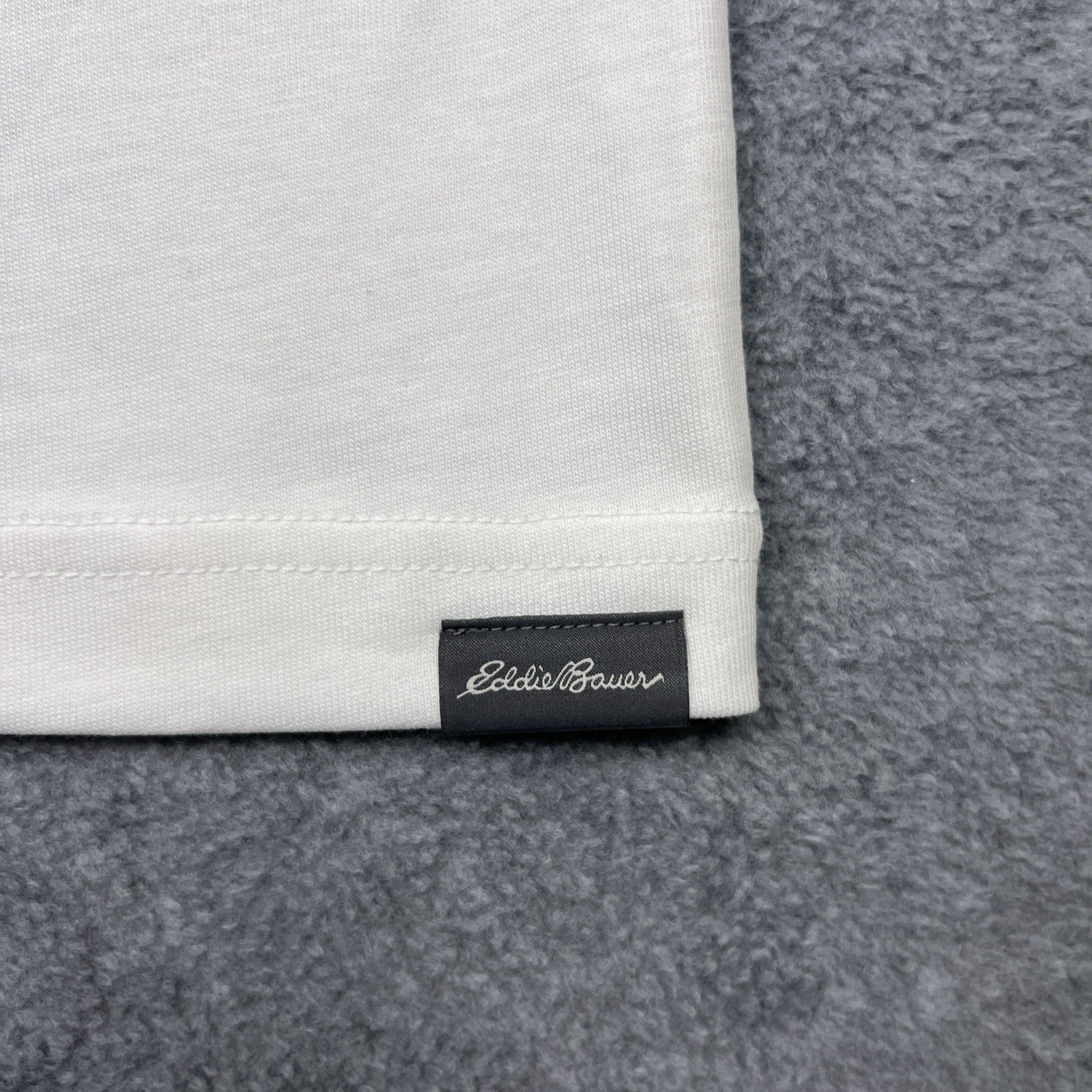 NWT Eddie Bauer Men's Large T-Shirt Pocket White Crewneck Short Sleeve gallery