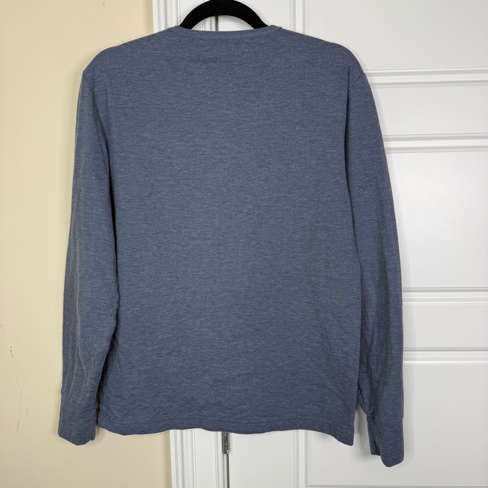 Faherty Henley Shirt Mens Small Heathered Blue Long Sleeve Jersey Casual Tee gallery