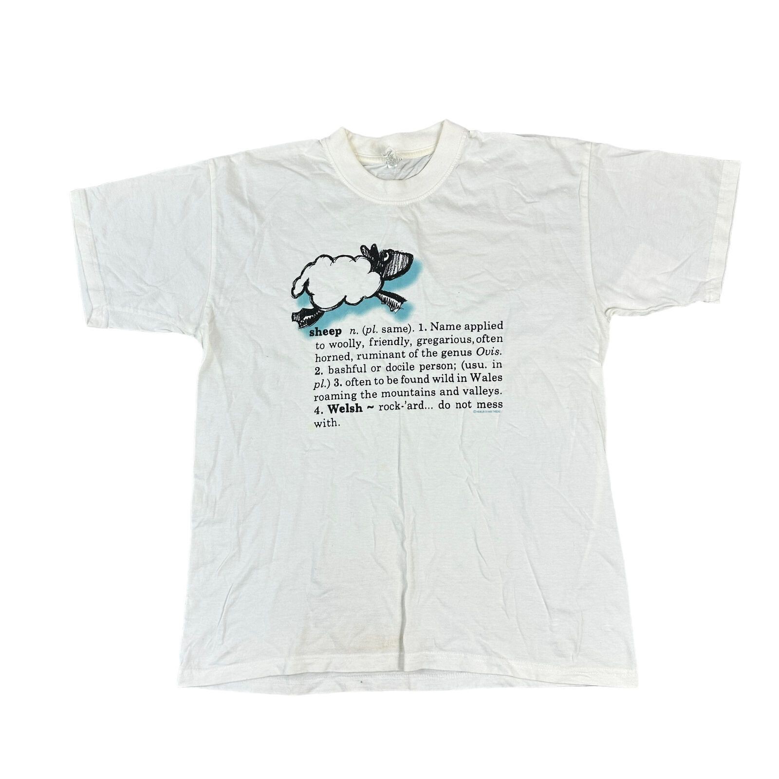 Vintage T-Shirt Graphic Print Sheep Wildlife 90s Y2K White Mens Large gallery