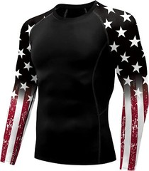 American Flag Rash Guard �C Men’s UPF 50+ Sun Protection Long Sleeve Shirt