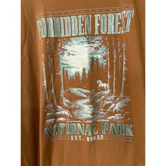 Harry Potter Forbidden Forest National Park Graphic T-Shirt Brown Mens Medium M