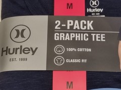 NWT – Hurley – 2 Pack Men’s Graphic Tees – Dark & Light Blue – Medium