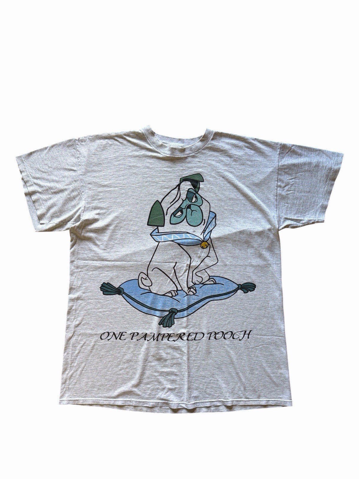 VTG Disney Store Pocahontas Percy The Pug RARE OSFA Gray Graphic Sleep T-Shirt!