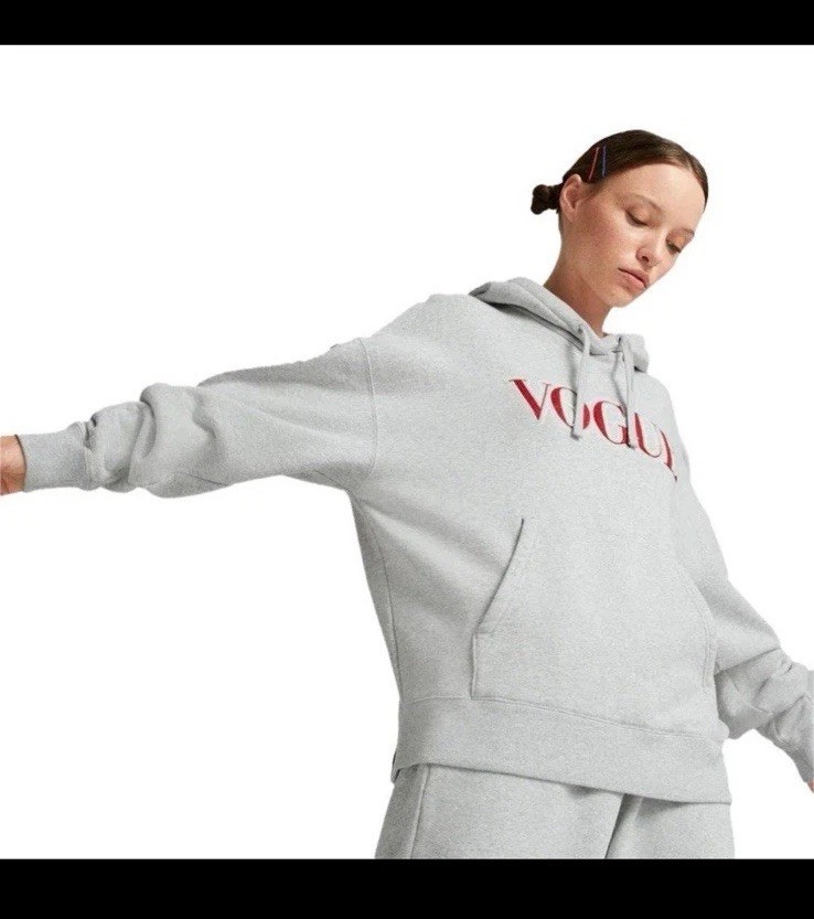 Puma X Vogue Hoodie Unisex Logo Embroidered Heather Gray Style : 536691 NWT