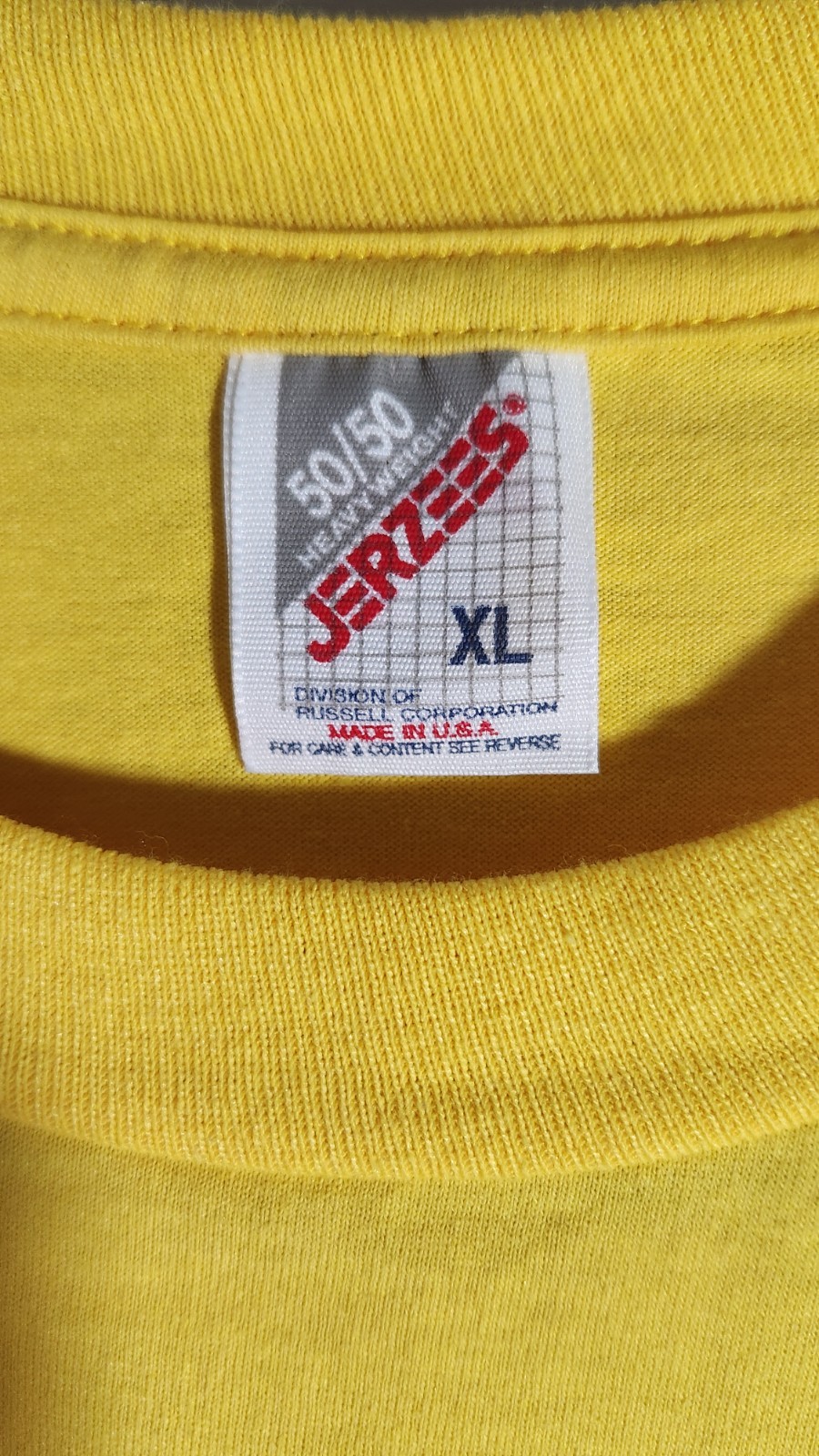 Vintage Jerzees Blank Yellow T Shirt XL 50/50 Cotton/Poly Blend gallery