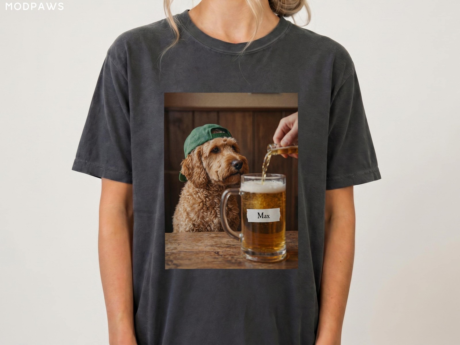 Custom Pet Portrait Beer Shirt, Funny Cat or Dog Graphic Tee Gift gallery