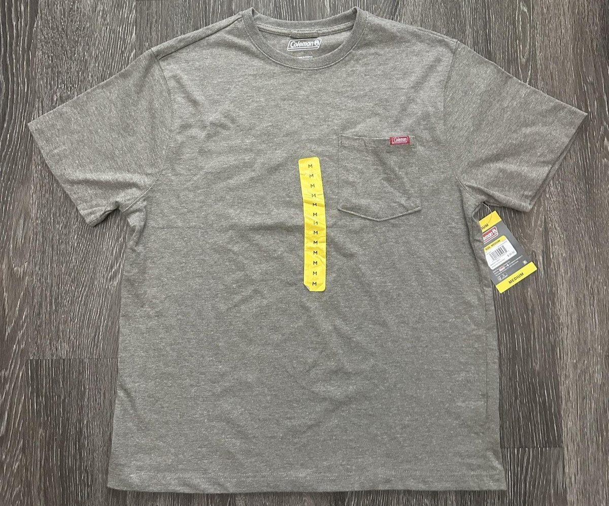 Coleman Shirt Mens Medium Gray Pocket Crew Neck Camping Outdoor Tee Relaxed
