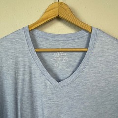 David Archy V-Neck Undershirt Mens XL White Gray Bamboo Rayon 2 Pack Soft Basic