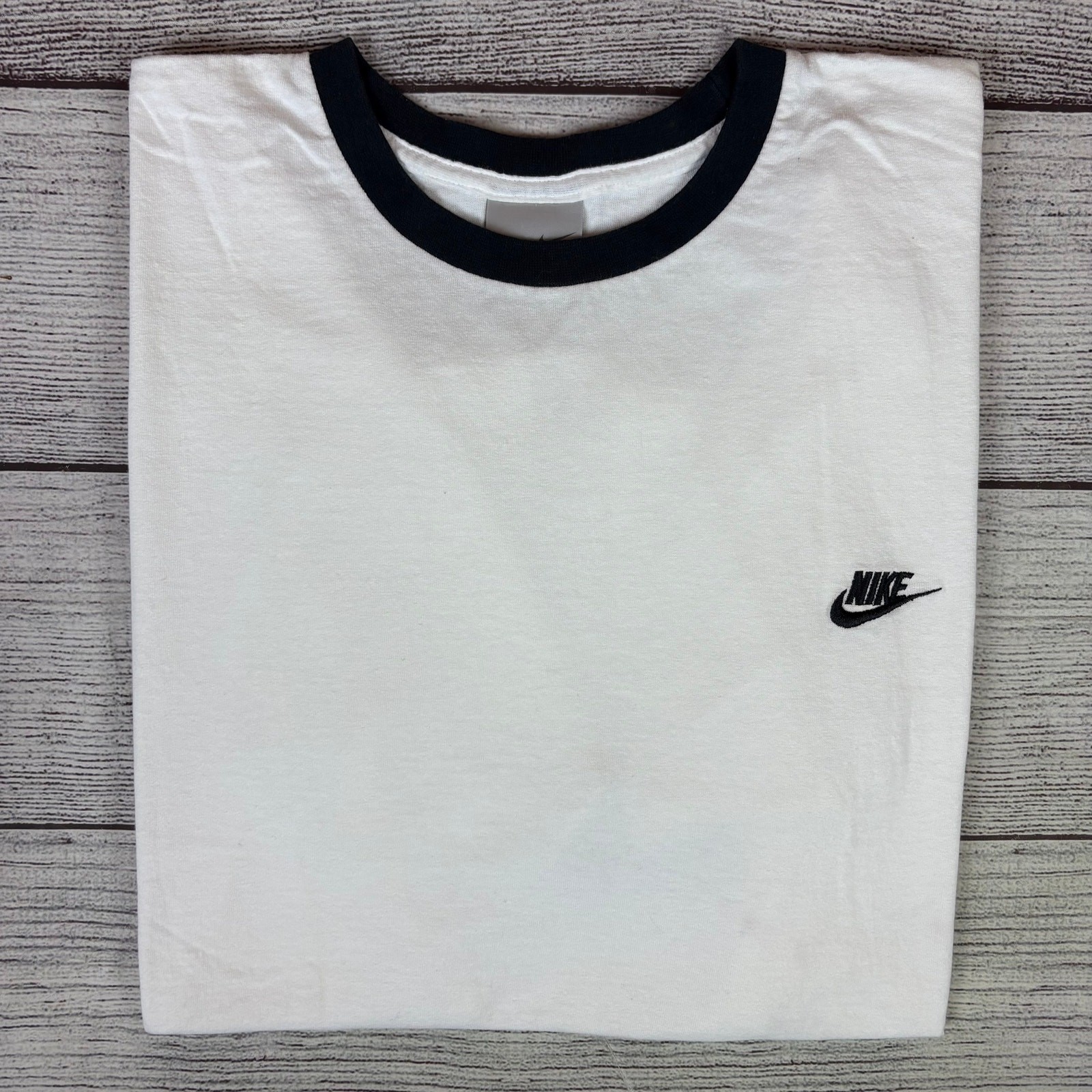Vintage Nike Silver Tag White Essential Ringer T-shirt size Men's 3XL gallery