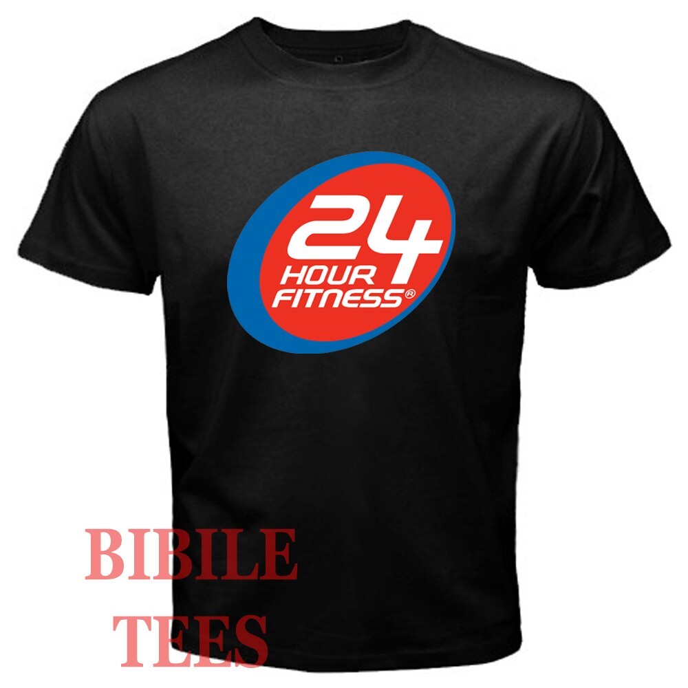24 Hours Fitness Gym Men's Black Size S to 5XL gallery
