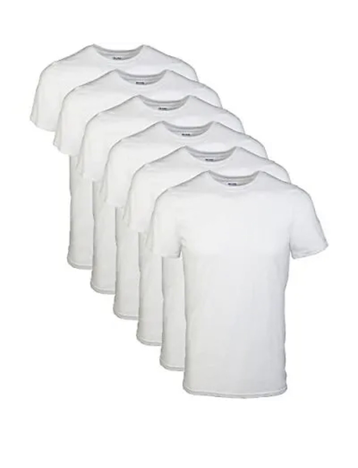 Men's Crew T-Shirts, Multipack, Style G1100, White (6-Pack), Small gallery