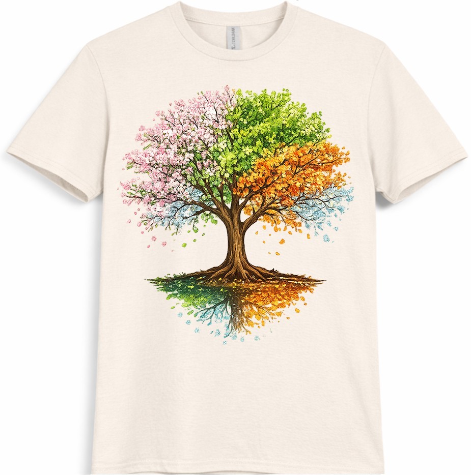Tree Four Seasons T Shirt Colorful Spring Summer Fall Winter Graphic Tee gallery