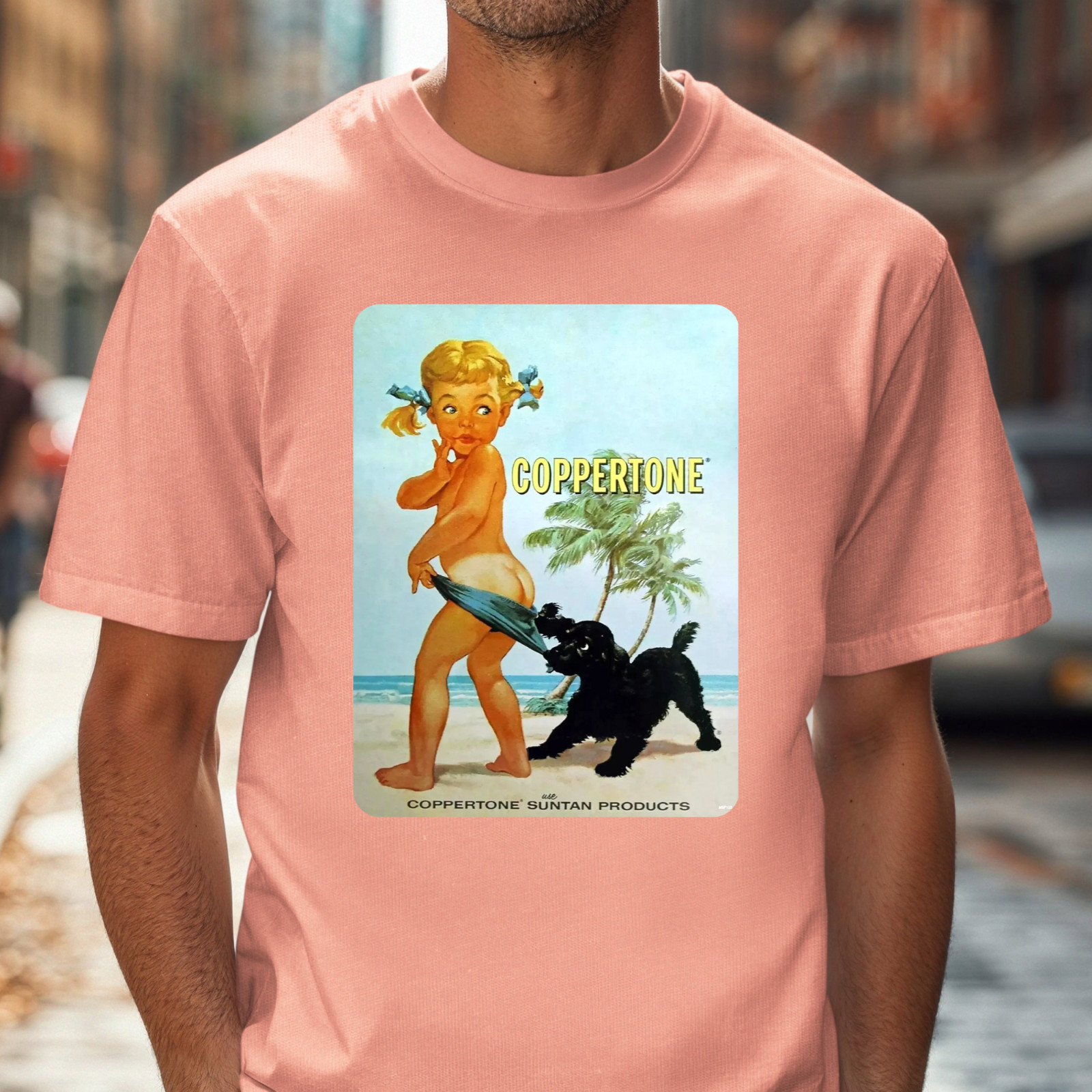 Coppertone Girl Dog T-Shirt | Vintage Beach Advertisement Tee, Vintage Beach Tee gallery