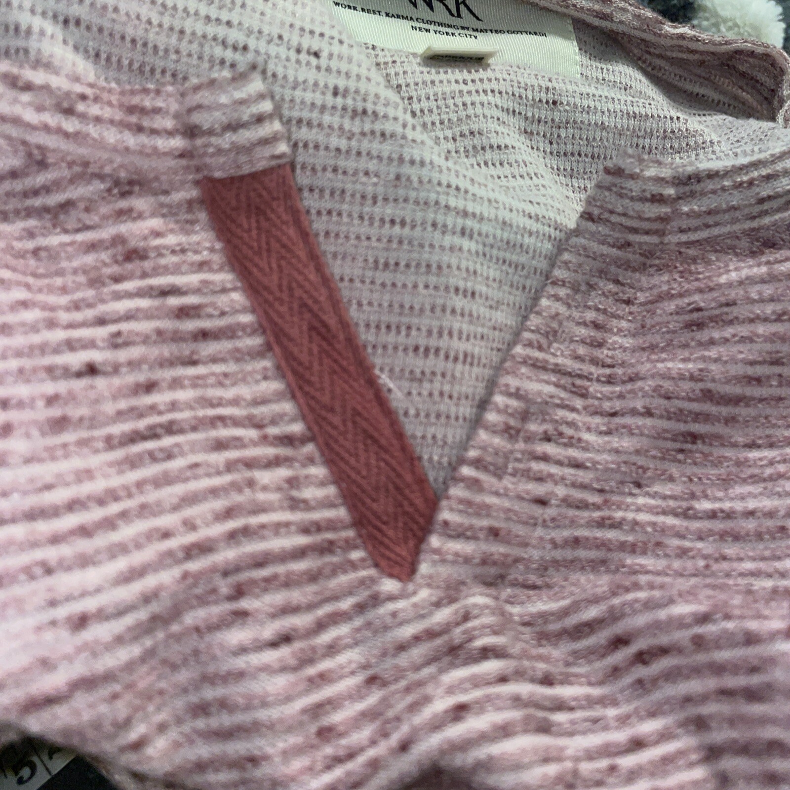 WRK Short Sleeve Tee Shirt Men’s XL Ribbed Textured Linen Blend Mauve gallery