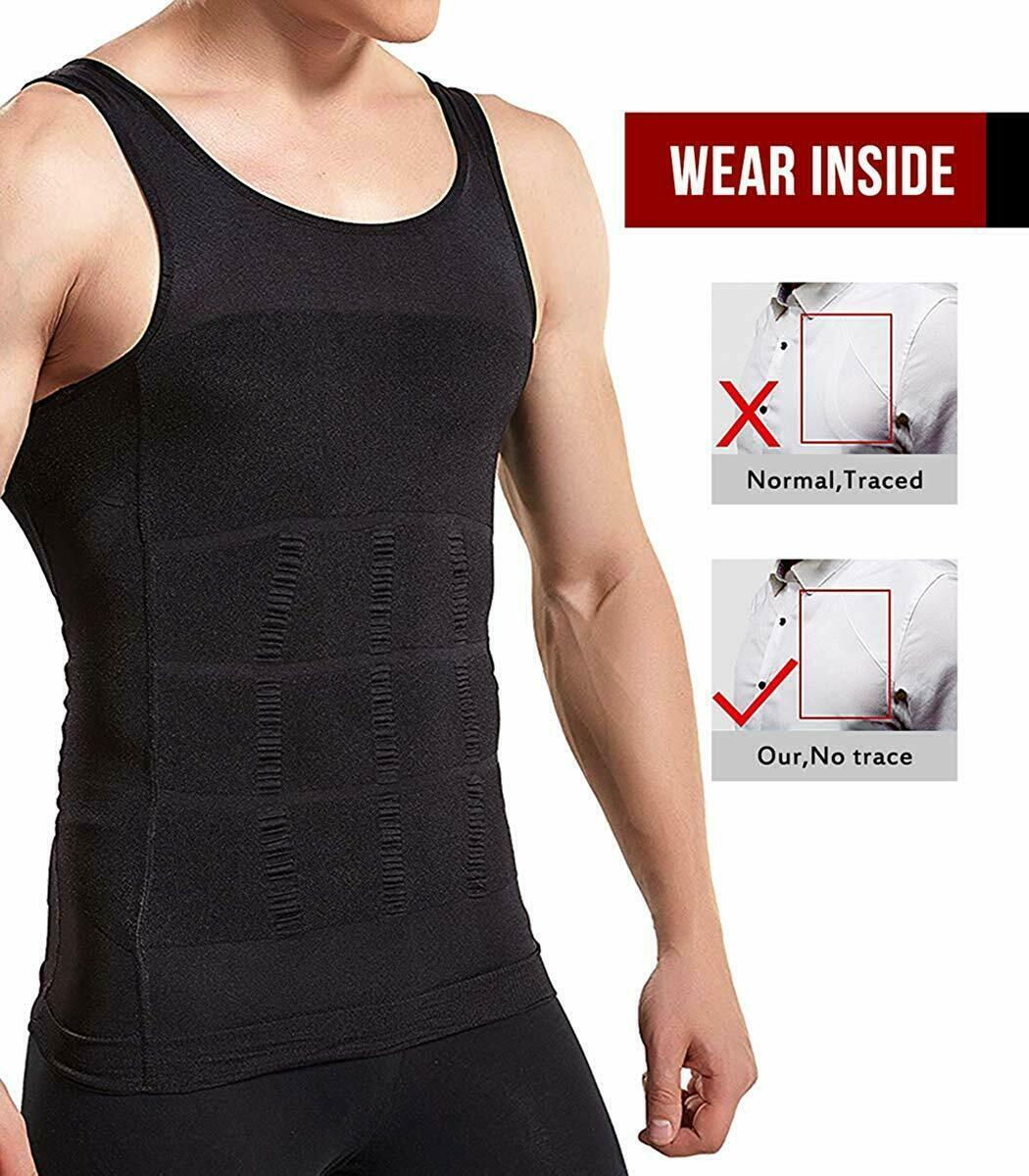 Shaper Men's Body Shaper Toning T-Shirt Ultra Durable Vest Compression Underwear gallery