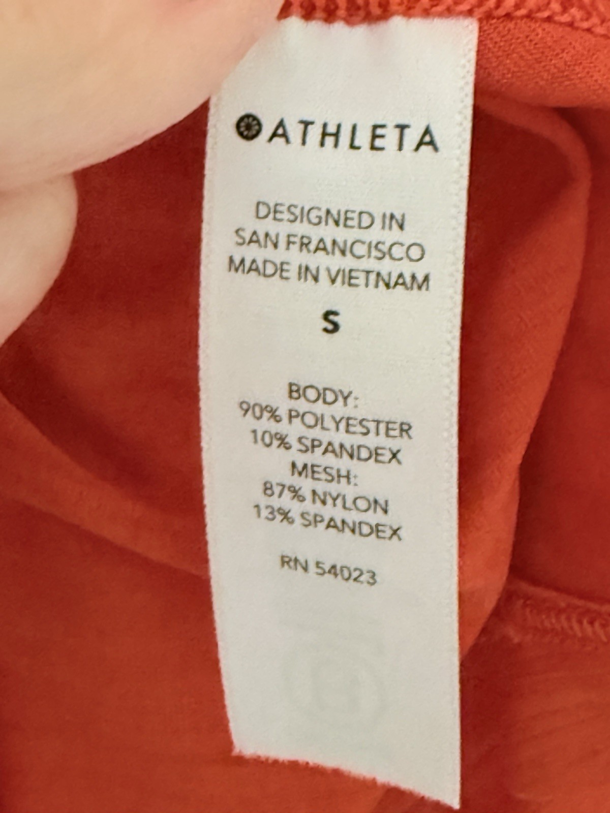 ATHLETA  Women’s 1/4 Zip Sleeveless Top Zip Pocket ORANGE Size S