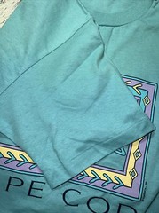 Vintage Cape Cod Massachusetts single stitch t-shirt size XL Teal Fish