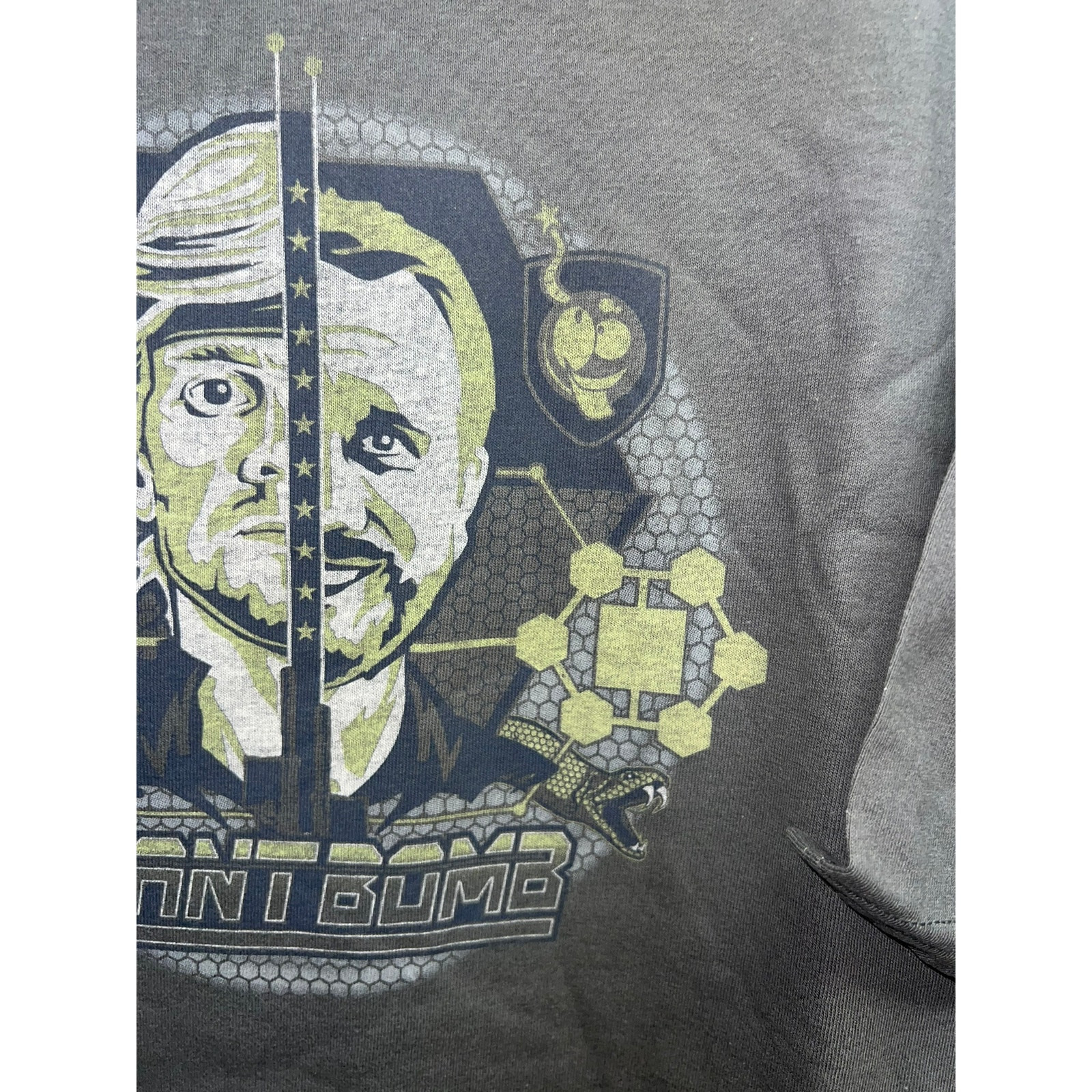 Giant Bomb Shirt Two Face Graphic Gray Short Sleeve Tee Shirt 4XL 4X gallery