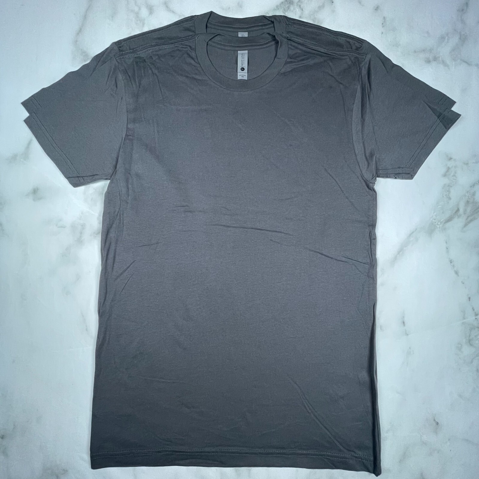 Lot of 2 Next Level Unisex Premium Dark Gray TShirts Plain Super Soft US Size XS gallery