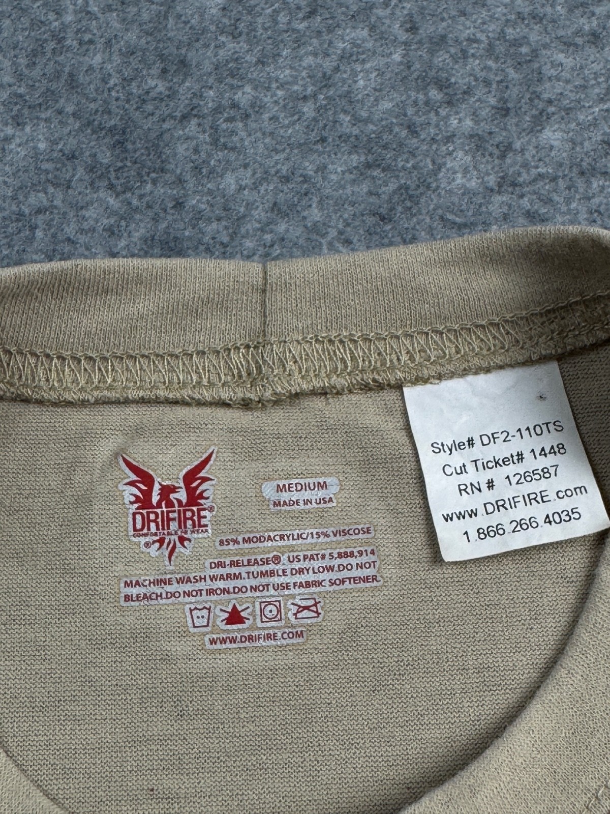 Dri Fire Medium Shirt Beige Brown Work Uniform Desert Sand DF2-110TS gallery