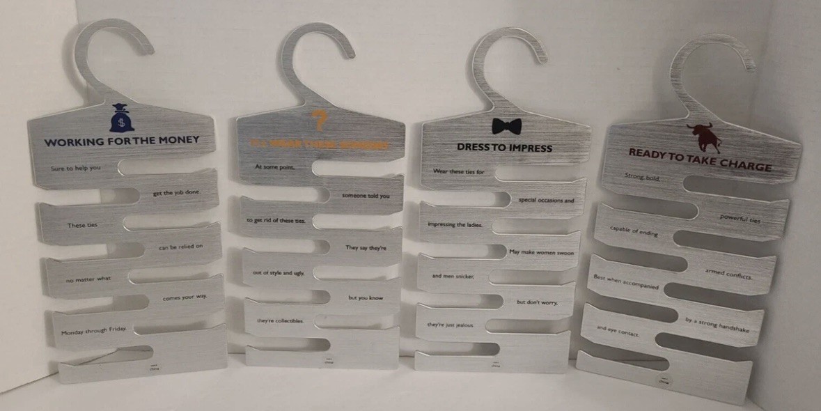 Fathers Day (4) Tie Hanger Organizers Labeled Humorous Metal Multiple Tie Hanger gallery