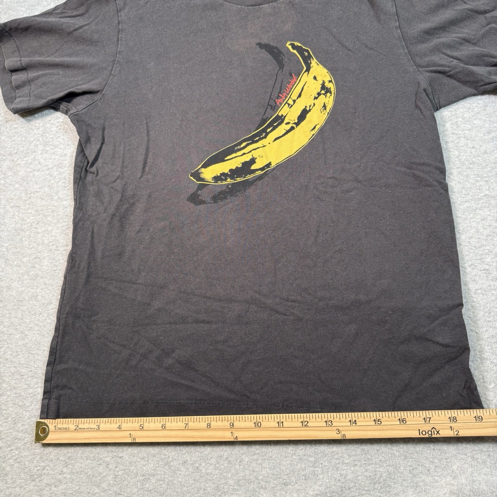 VTG UNIQLO SPRZ NY Andy Warhol Banana T-Shirt Mens Sz Small Black Single Stitch gallery