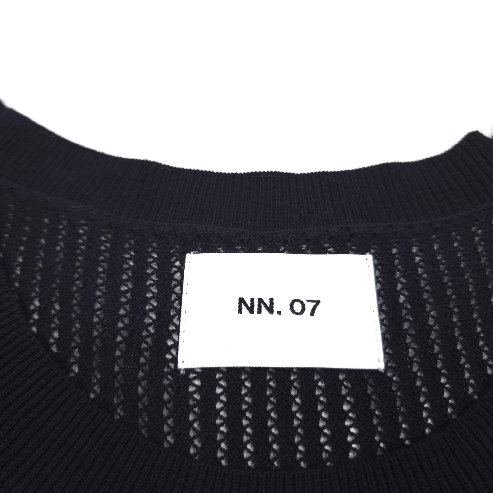 NN07 Huxley Tank Top Mens XL Black Cotton Open Knit Ribbed Collar Cotton gallery