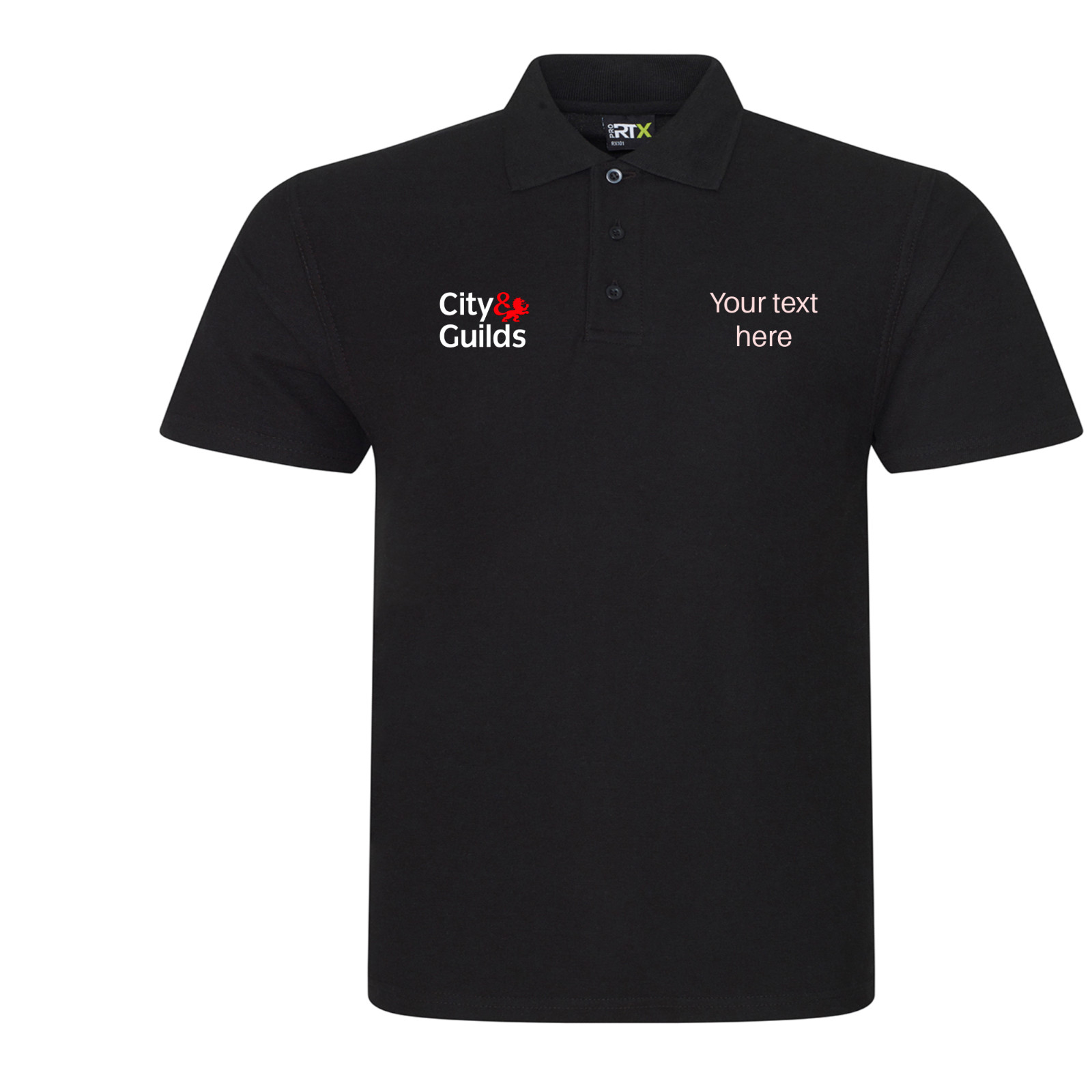 City & Guilds Polo shirt customised embroidered with company name or any text