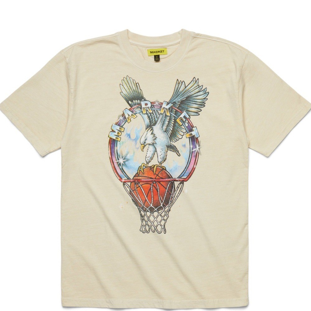 Market Dunking Eagle Graphic Print Cotton Brown T-shirt Men’ Graphic T-Shirt