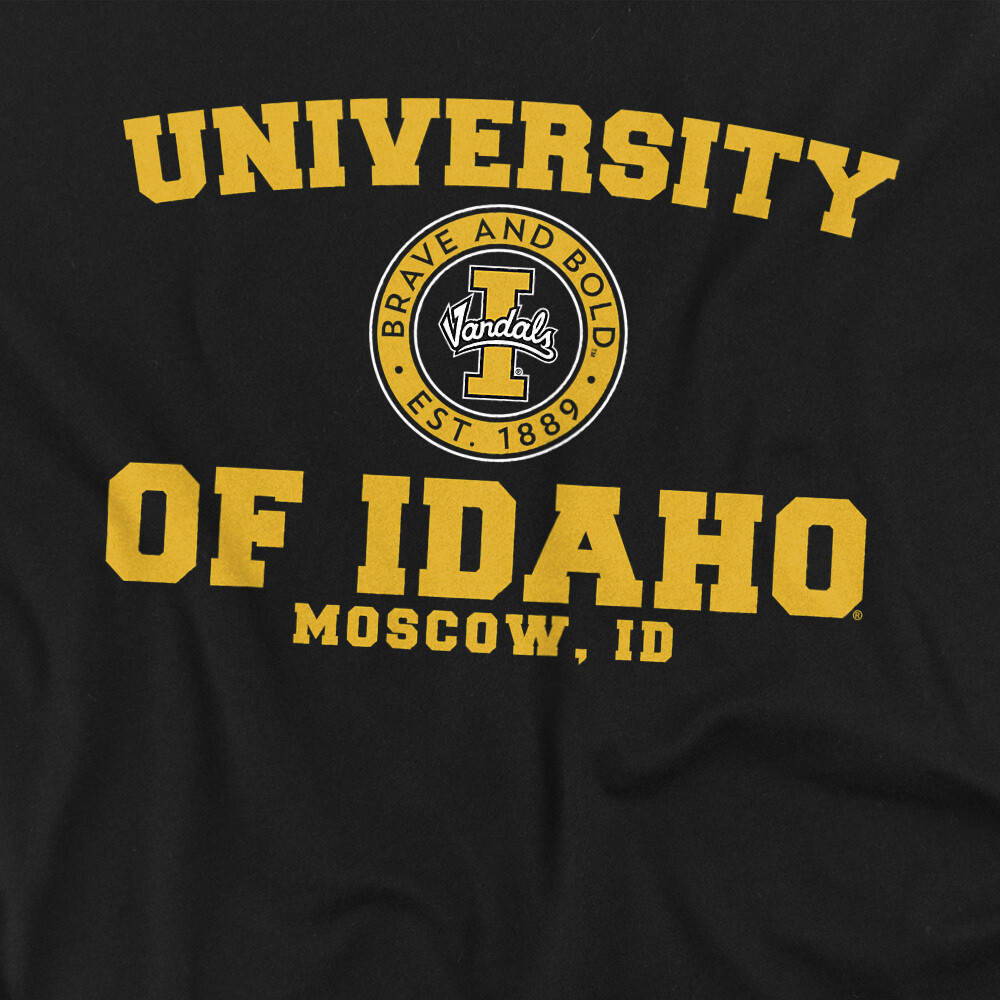 University of Idaho Adult T-Shirt Circle Logo, Black, S-5XL gallery