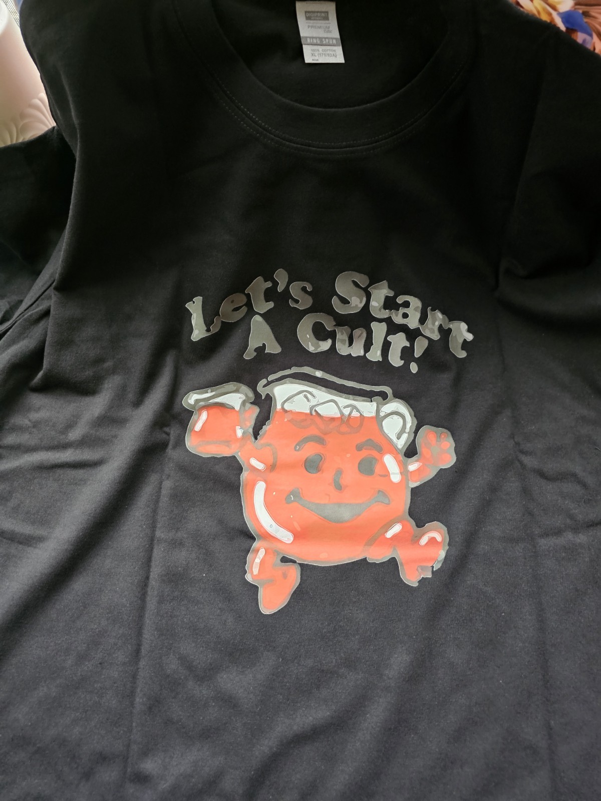Lets Start A Cult T Shirt Men''''S Casual Graphic Print T-Shirt XL NWOT gallery