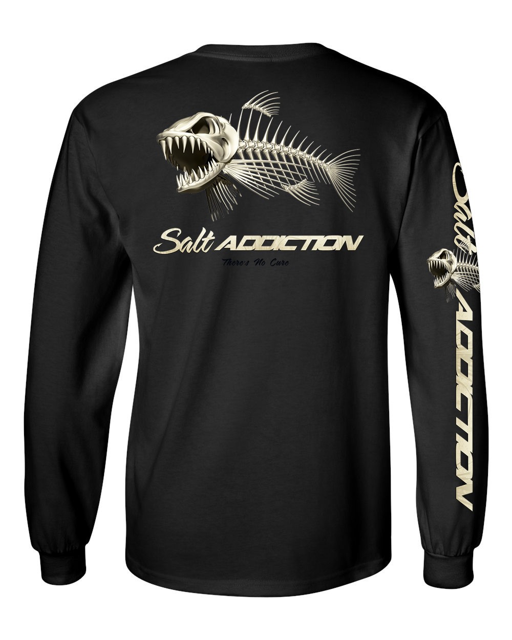 Salt Addiction Bonefish Flats Fishing Long Sleeve T Shirt Cotton Fish bones gallery