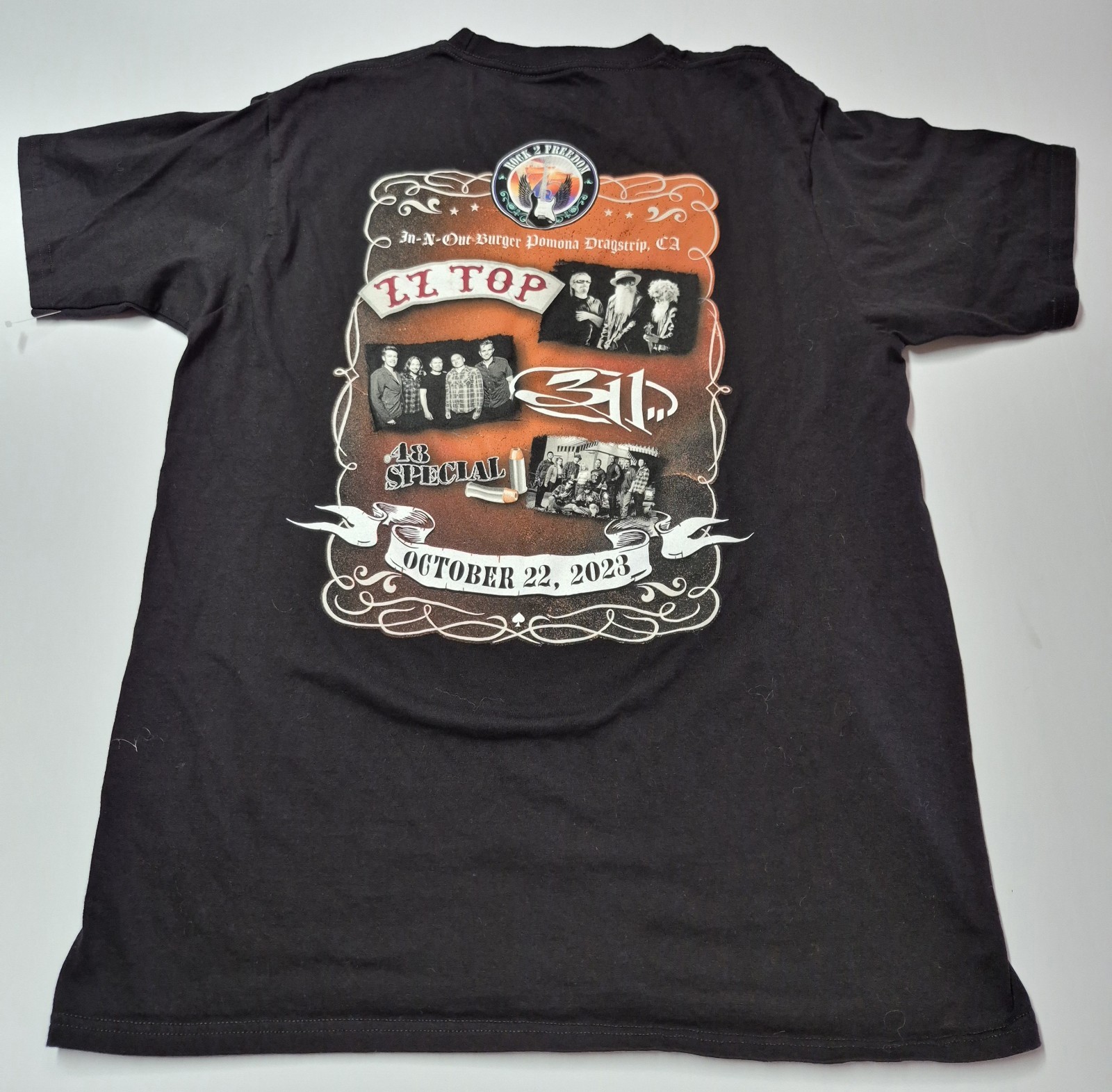 In-N-Out Burger 75th Anniversary Shirt L Black Rock 2 Freedom Concert ZZ Top 311