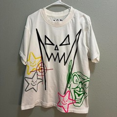 asspizza Multi Screen Print White Tee Size Medium New Halloween Drop Goblin