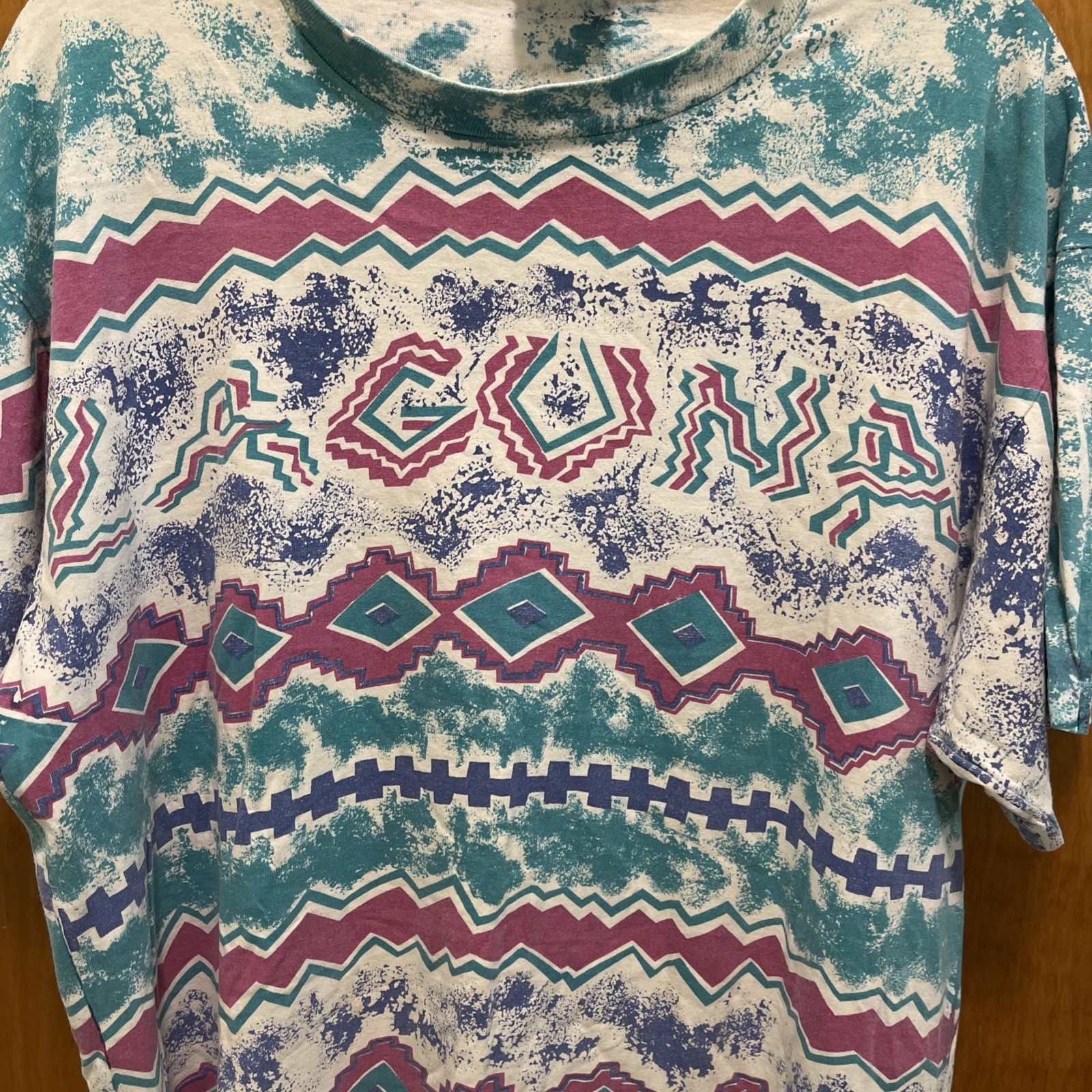 VTG Laguna Tribal Print Tee 80s 90s Retro Spellout Aztec gallery