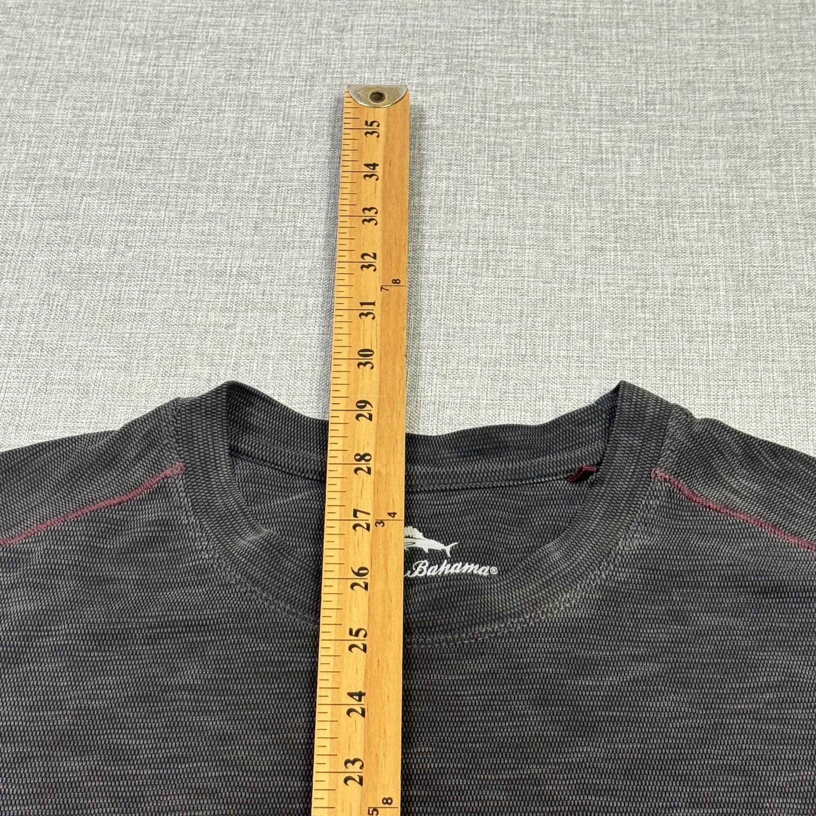Tommy Bahama Shirt Mens Large Gray Short Sleeve Crew Neck Tagless Contrast Trim gallery