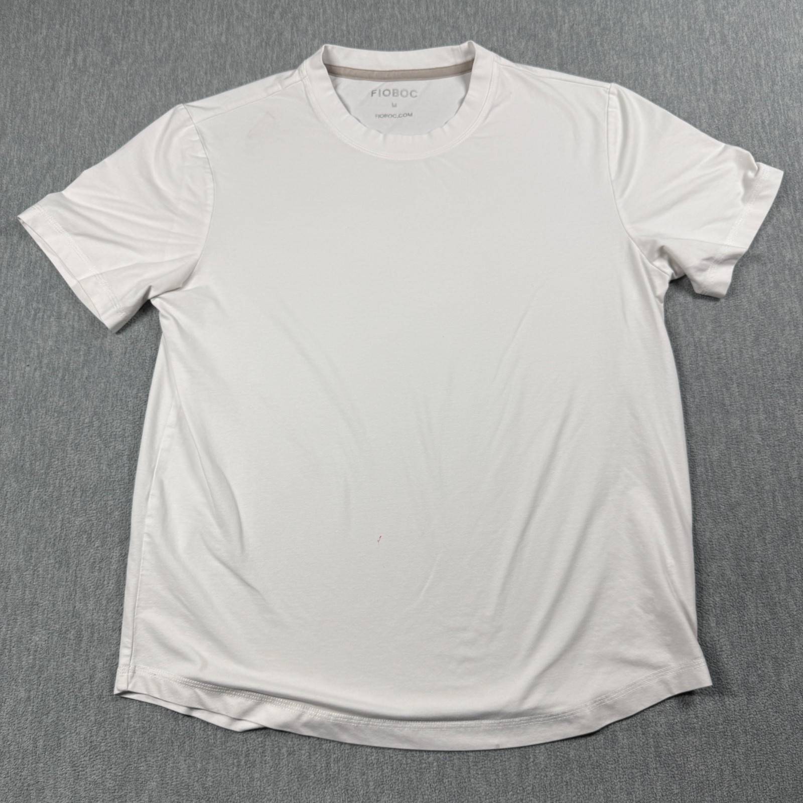 FIOBOC T-Shirt Men Medium White Solid Bamboo Cotton Crew Neck Short Sleeve Soft gallery