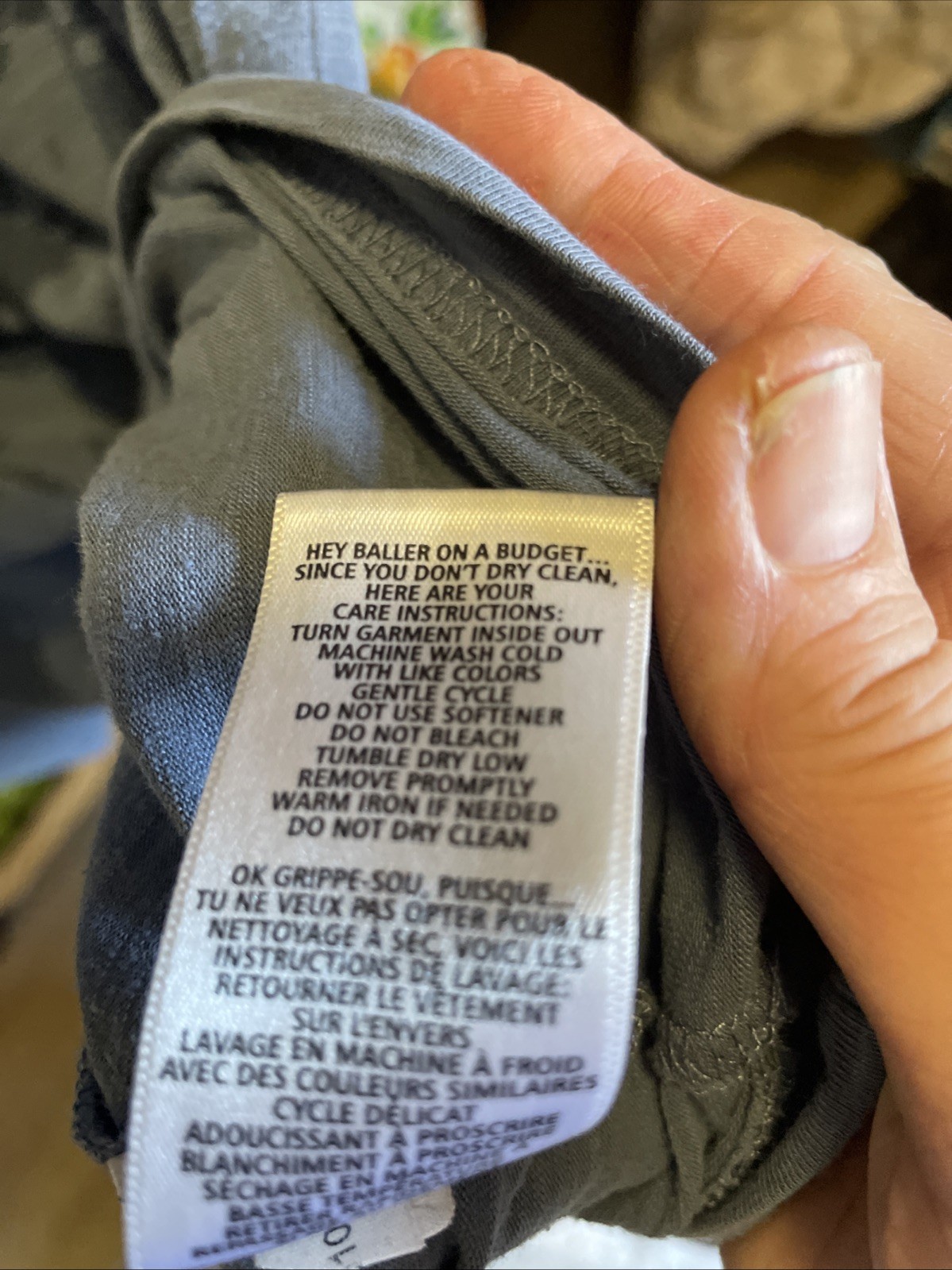 Travis Mathew vneck shirt. Slate blue semi sheer Large gallery
