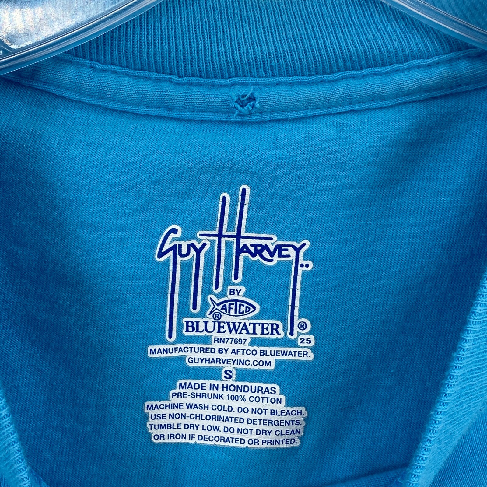 Aftco Guy Harvey T-Shirt Mens Small Blue Big Graphic Crawdad Short Sleeve gallery