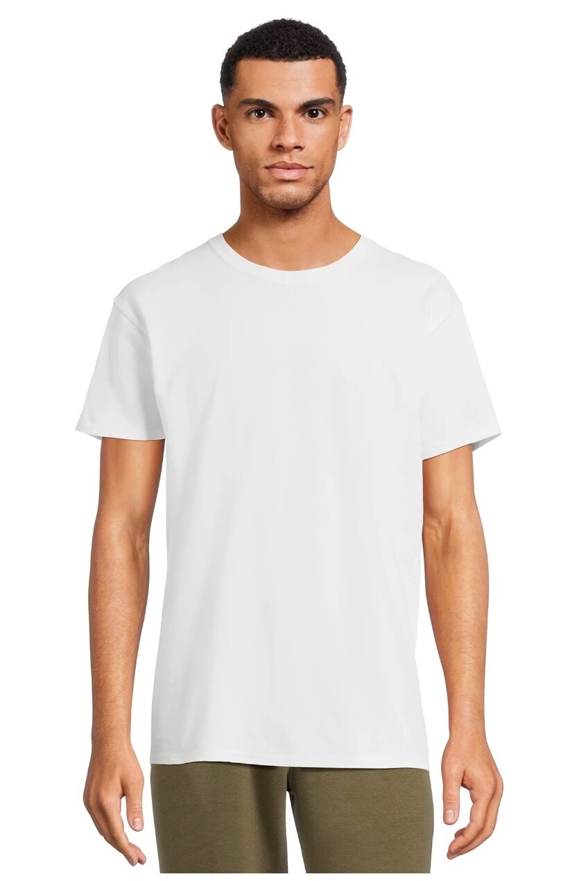 Athletic Works Men's 100% Cotton White T Shirt Loose Fit -Choose Size -NWT gallery